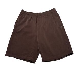 Lilysilk Cotton Silk Shorts Men's Large Zip Pocket Brown